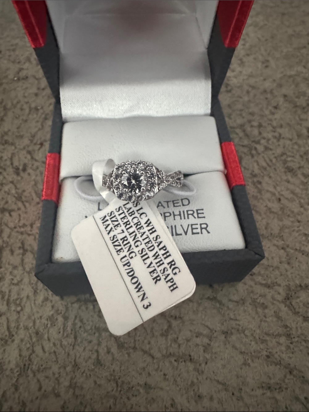 Sterling Silver White Cubic Zirconia Halo Engagement Ring - White